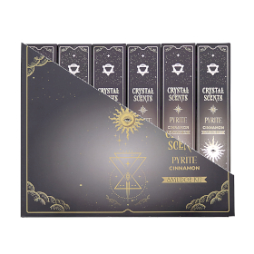 12x Encens & Cristaux Pyrite - Coffret Cannelle