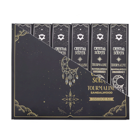 12x Encens & Cristaux Tourmaline - Coffret Bois de Santal