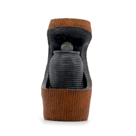 Grande fontaine (24×22× 48cm) – Boule cristal changeante dans urne grecque avec panier