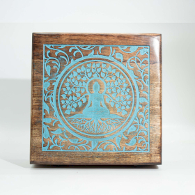 Boîte Large Bois de Manguier – Arbre Bodhi Bouddha