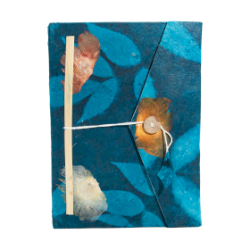 Grand Carnet Lokta Fleurs + marque-page - Bleu Nuit