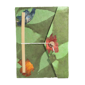 Grand Carnet Lokta Fleurs + marque-page - Vert Mousse