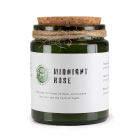 Bougie en cire de soja à mèche bois – Rose de minuit