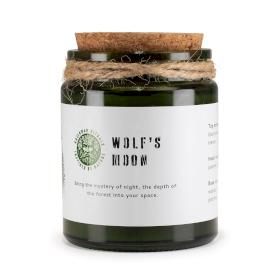 Bougie en cire de soja à mèche bois – Lune du loup