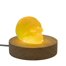 3x Socle LED USB Rond en Bois 8 cm – Blanc Froid/Chaud/Jour