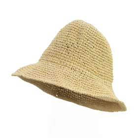 Chapeau de soleil en paille souple – Beige naturel
