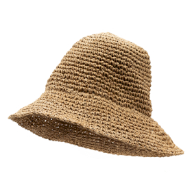 Chapeau de soleil en paille souple – Café naturel