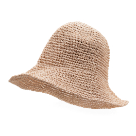Chapeau de soleil en paille souple – Rose poudré