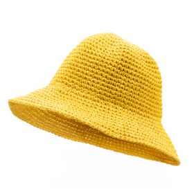 Chapeau de soleil en paille souple – Jaune