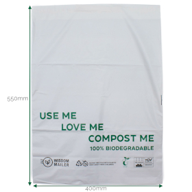 100x Enveloppe 100% biodégradable 400x550 mm