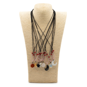 8x Collier Pendentif Gemmes Naturelles –  Céleste (assortiment)