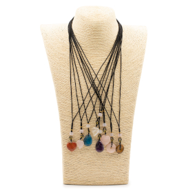 8x Collier Pendentif Gemmes Naturelles –  Cœurs & Symboles (assortiment)