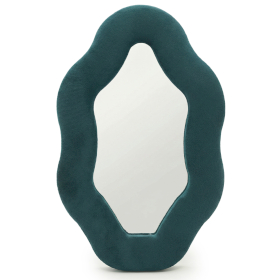 Miroir Ondulé Doux Ovale – Bleu Sarcelle – 20,5 x 32,5 x 2,3 cm