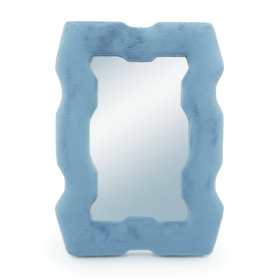 Miroir Ondulé Doux Cadre Épais – Bleu  – 30,5 x 22,5 x 2,3 cm