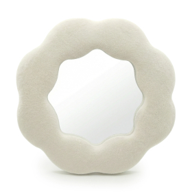 Miroir Ondulé Doux Fleur – Beige  – 25,4 x 25,4 x 2,3 cm