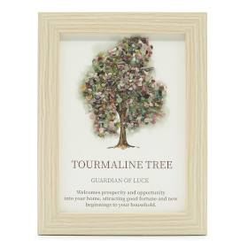 Image en Gemmes avec cadre – Arbre de Vie – Tourmaline