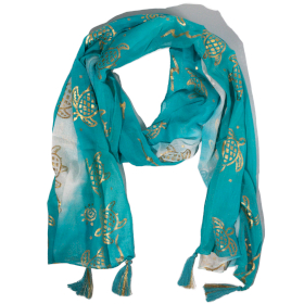 Nomad Sari – Foulard d’été 180x50 cm – Tortue – Turquoise