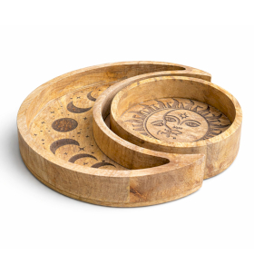 Plateau Rond en Forme de Lune Lot de 2