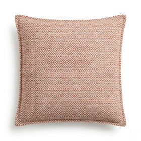 Housse de coussin  - Carrés bordeaux (45x45 cm)