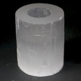 Bougeoir Sélénite  Cylindre - 10 cm