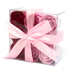 3x Boîtes de 9 Roses de Savon - Rose