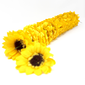 50x Grand Tournesol de Savon pour Bouquet - Jaune