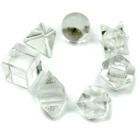 Set ésoterique de 7 Pierres Géométriques en Cristal
