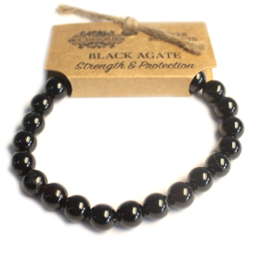 4x Bracelet de Puissance - Agate Noire