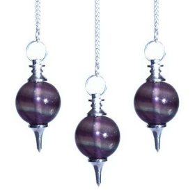 3x Pendules Sphères - Fluorite violette