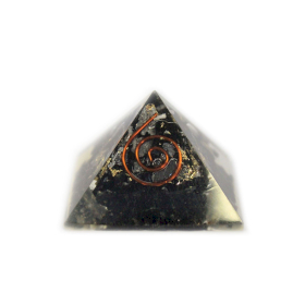 Orgonite La Pyramide - Puces de Gemme et Cuivre 25mm - Petite