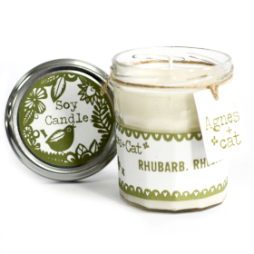 6x Bougie Pot de Confiture - Rhubarbe Rhubarbe