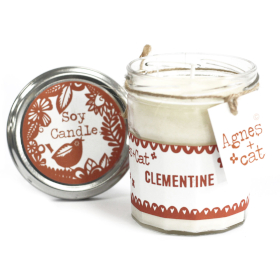 6x Bougie Pot de Confiture - Clementine