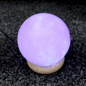 Lampe Ronde en cristal de Sel de l’Himalaya USB - 8 cm Multicolor