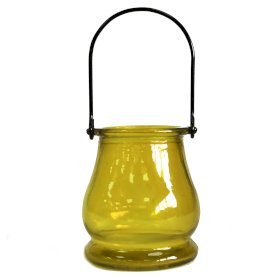 3x Lanterne en Verre Recyclé - Jaune