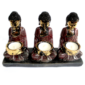 Bouddha Antique - Bougeoir 3 Bouddhas