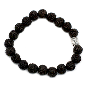 6x Mala Rudraksha Bouddha-Noir