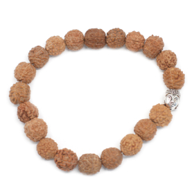 6x Mala Rudraksha Bouddha-Naturel