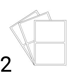 20x 2 étiquettes - Bords Ronds 199.6 x 143.5 mm