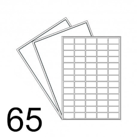 20x 65 étiquettes Bords Arrondis A4 - 38 x 21 mm