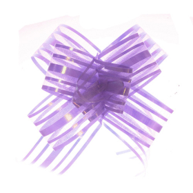 20x Large Nœud magique en Organza - Violet (paquet de 10)