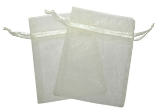 30x Sachet Organza Classique 130x100mm - Ivoire