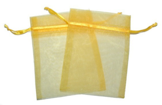 30x Sachet Organza Classique 130x100mm - Jaune