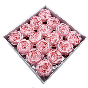 16x Fleurs de Savon pour Bouquet - Pivoine Large - Rose