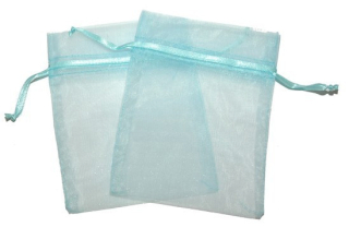 30x Sachet Organza Classique 130x100mm - Bleu clair