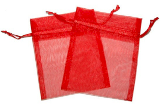 30x Sachet Organza Classique 130x100mm - Rouge