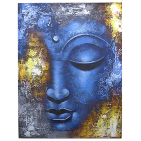 Tableau Bouddha - Visage Abstrait Bleu
