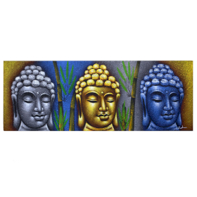 Tableau Bouddha - Trois Visages et Bambous