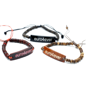 6x Bracelets en Coco Slogan - Euro4Ever