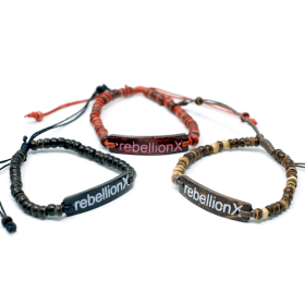 6x Bracelets en Coco Slogan - Rebellion X