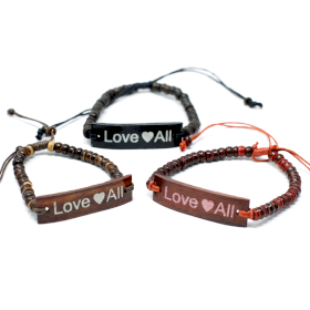 6x Bracelets en Coco Slogan - LoveAll